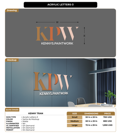 CUSTOM MOCKUP SIGN FOR Kenny Tran