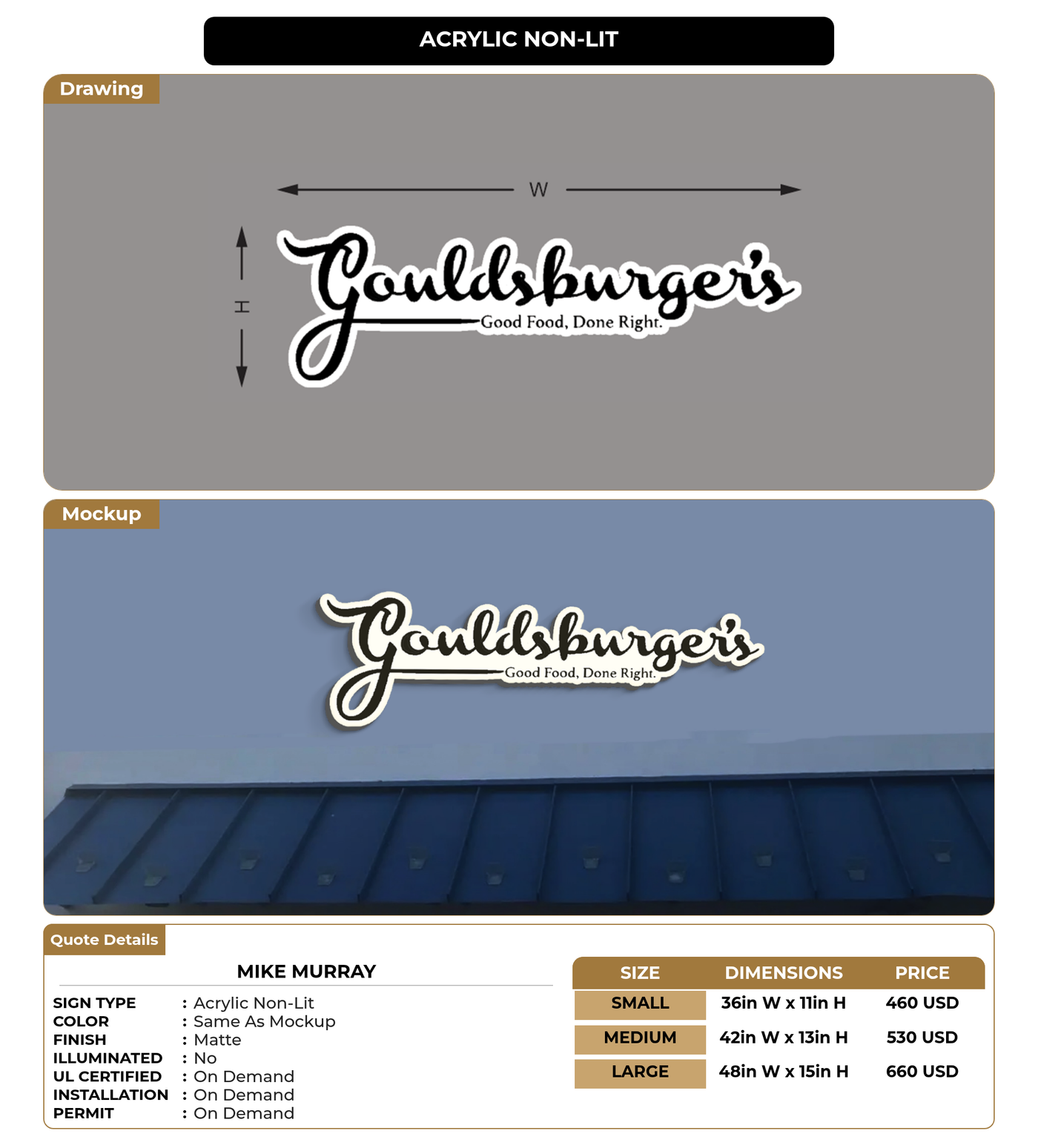 CUSTOM MOCKUP SIGN FOR Mike Murray