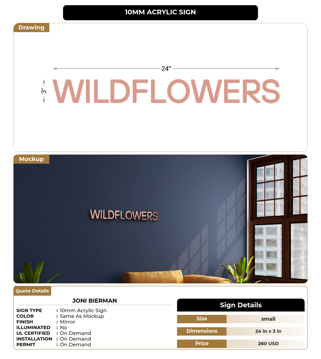 CUSTOM MOCKUP SIGN FOR Joni Bierman