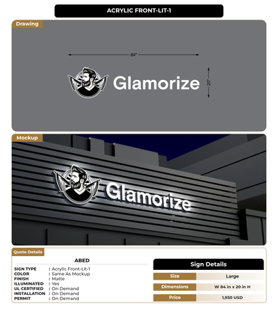 CUSTOM MOCKUP SIGN FOR Abed