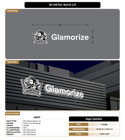 CUSTOM MOCKUP SIGN FOR Abed