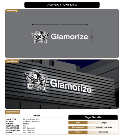 CUSTOM MOCKUP SIGN FOR Abed
