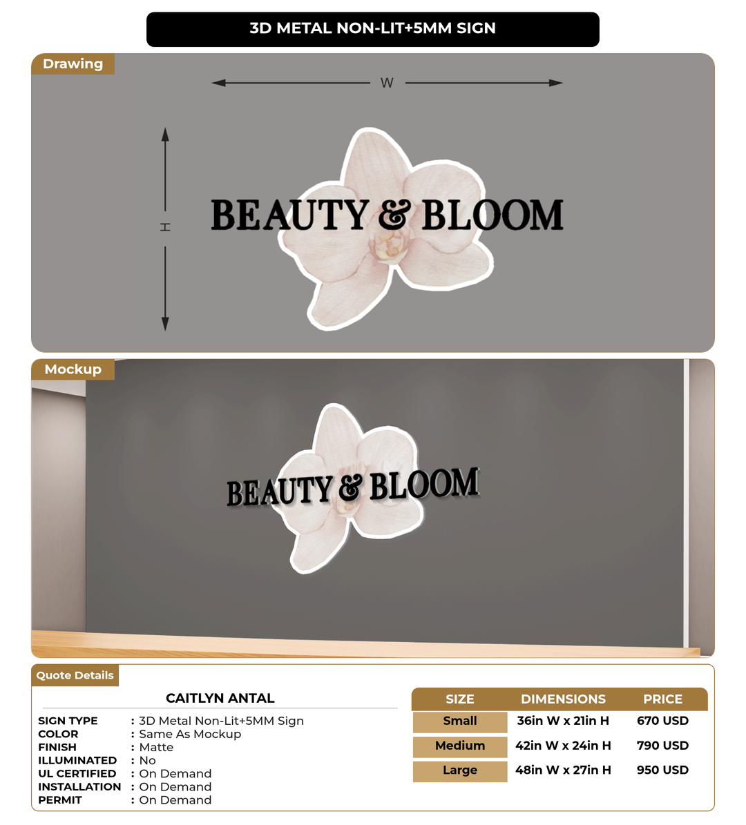 CUSTOM MOCKUP SIGN FOR caitlyn antal