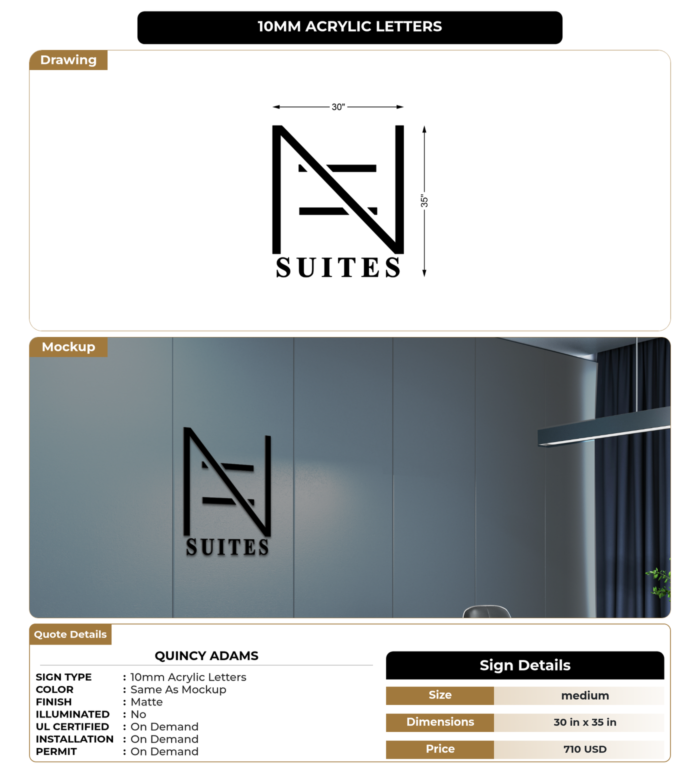CUSTOM MOCKUP SIGN FOR Quincy Adams