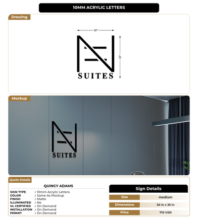 CUSTOM MOCKUP SIGN FOR Quincy Adams