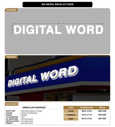 CUSTOM MOCKUP SIGN FOR Abdullah Mahmud