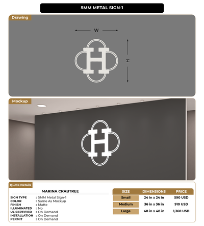 CUSTOM MOCKUP SIGN FOR Marina crabtree