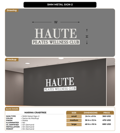 CUSTOM MOCKUP SIGN FOR Marina crabtree