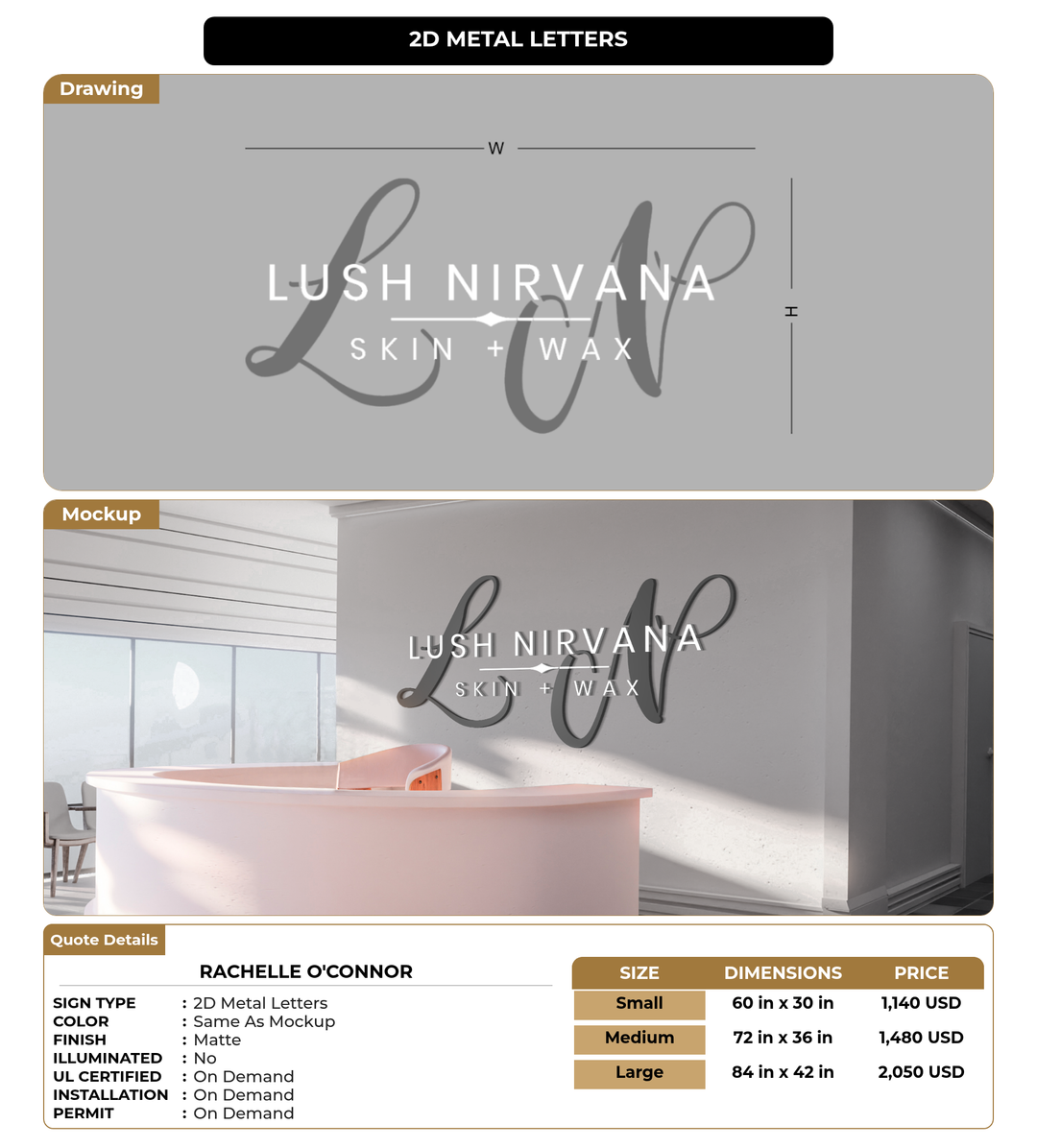 CUSTOM MOCKUP SIGN FOR Rachelle O&