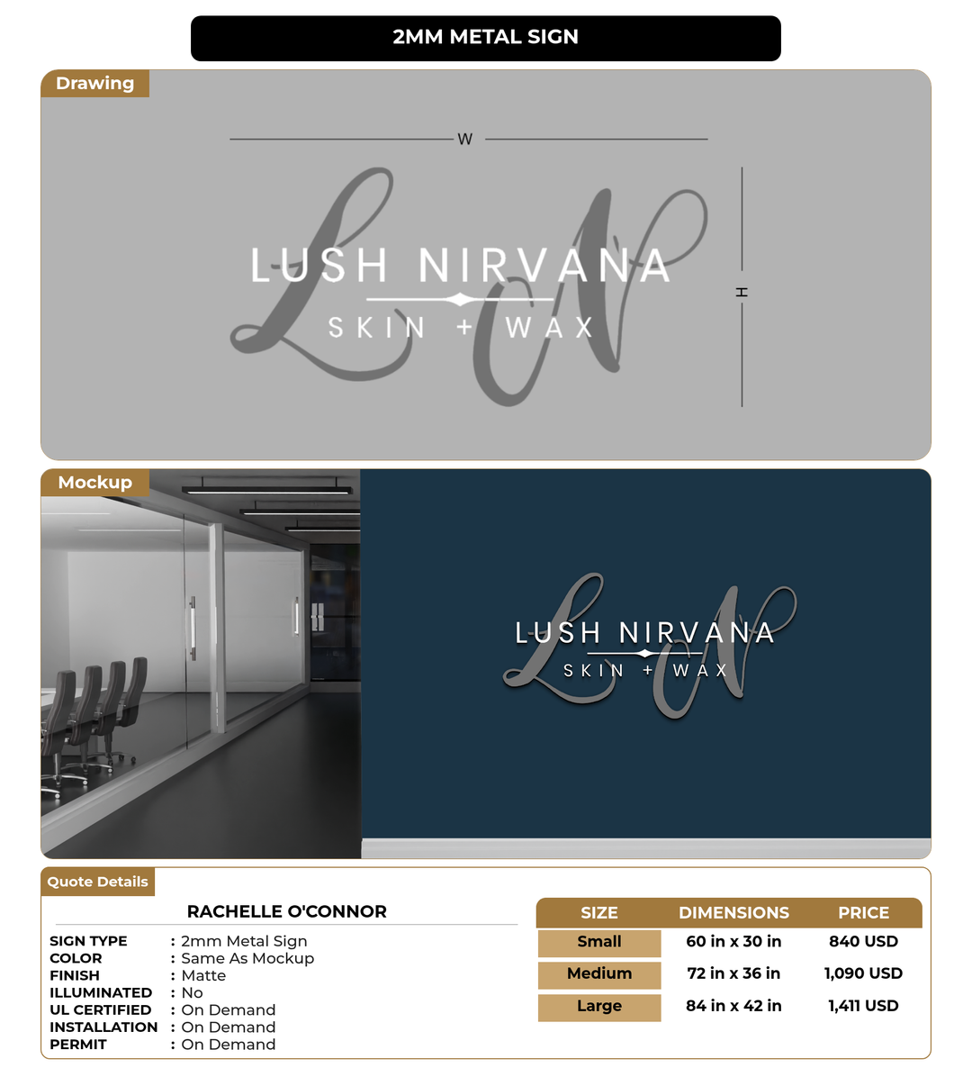 CUSTOM MOCKUP SIGN FOR Rachelle O&