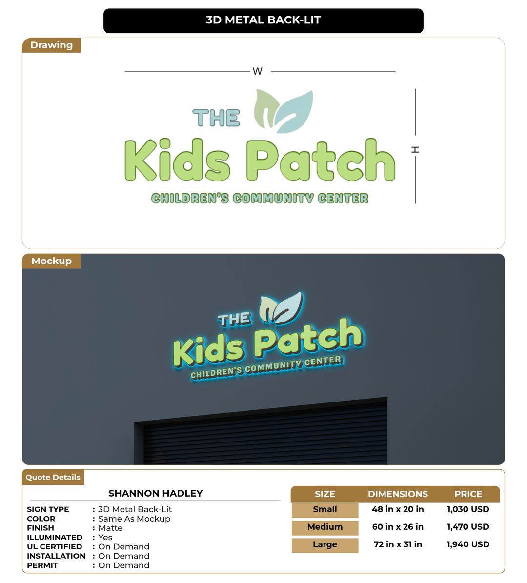 CUSTOM MOCKUP SIGN FOR Shannon Hadley
