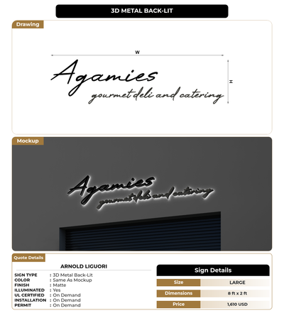 CUSTOM MOCKUP SIGN FOR Arnold Liguori