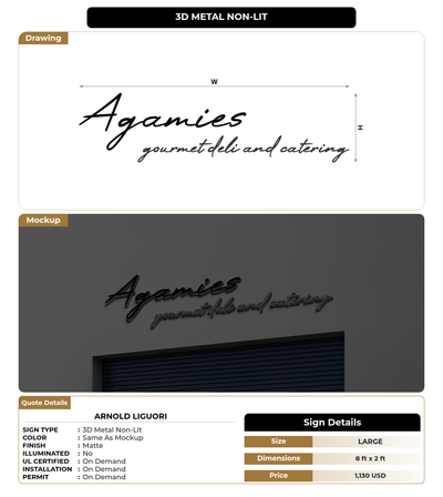 CUSTOM MOCKUP SIGN FOR Arnold Liguori