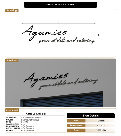 CUSTOM MOCKUP SIGN FOR Arnold Liguori