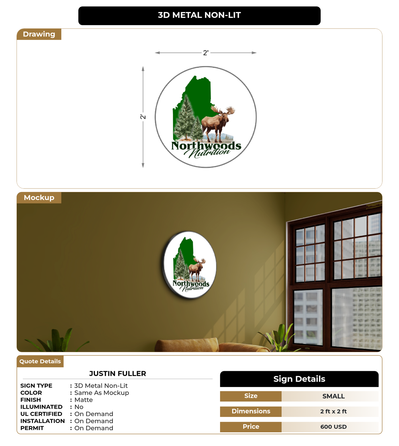 CUSTOM MOCKUP SIGN FOR Justin Fuller