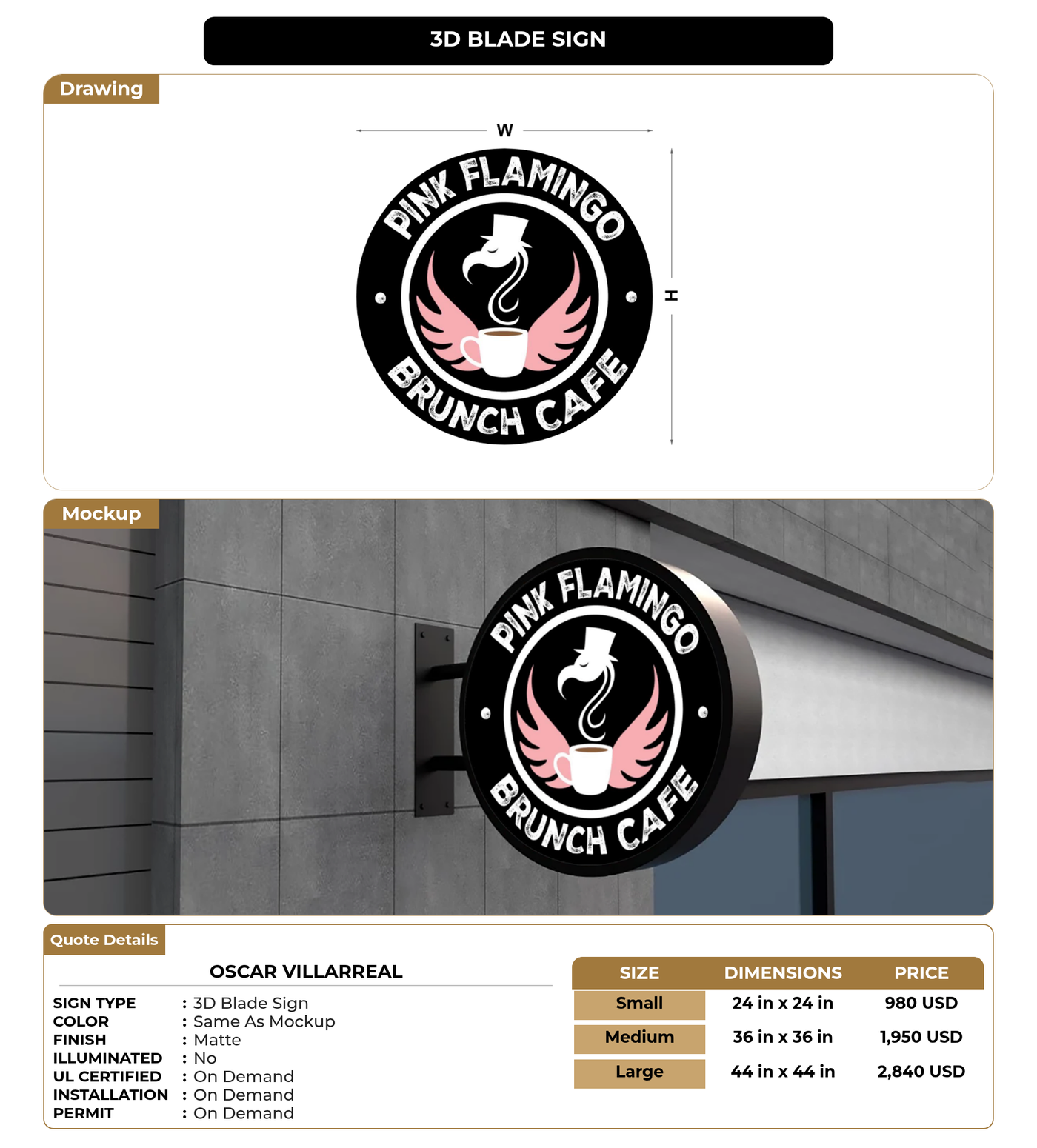 CUSTOM MOCKUP SIGN FOR Oscar Villarreal