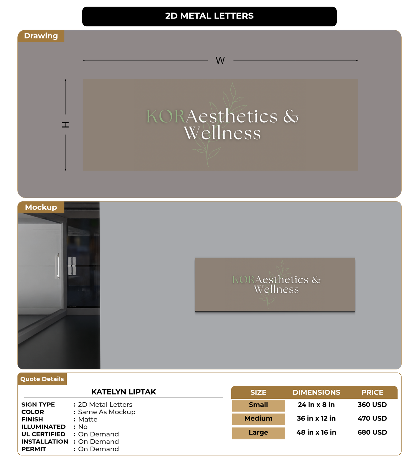 CUSTOM MOCKUP SIGN FOR Katelyn Liptak