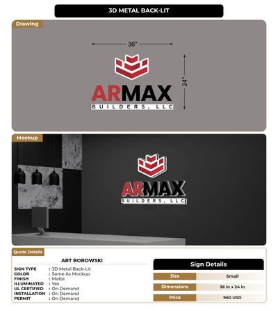 CUSTOM MOCKUP SIGN FOR Art Borowski