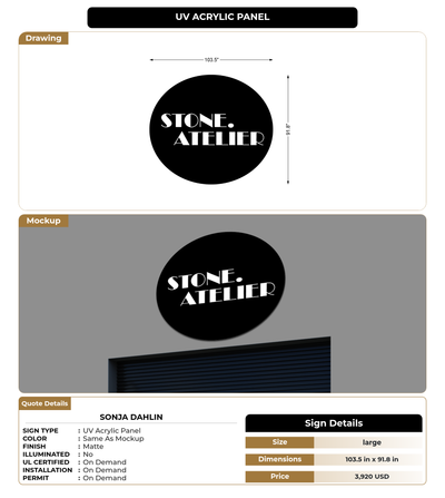CUSTOM MOCKUP SIGN FOR Sonja Dahlin