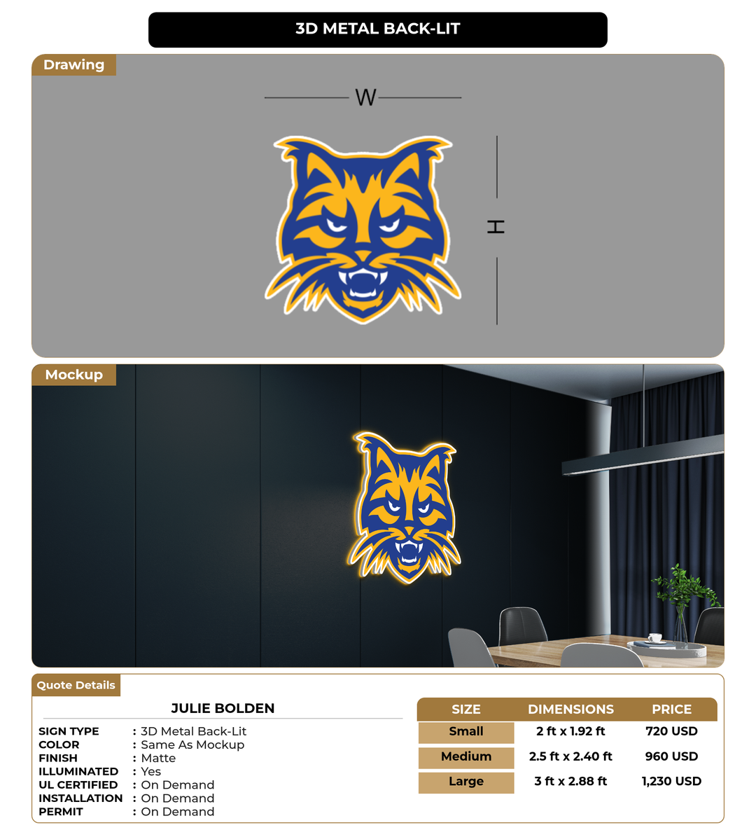 CUSTOM MOCKUP SIGN FOR Julie Bolden