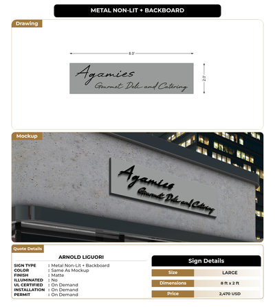 CUSTOM MOCKUP SIGN FOR Arnold Liguori