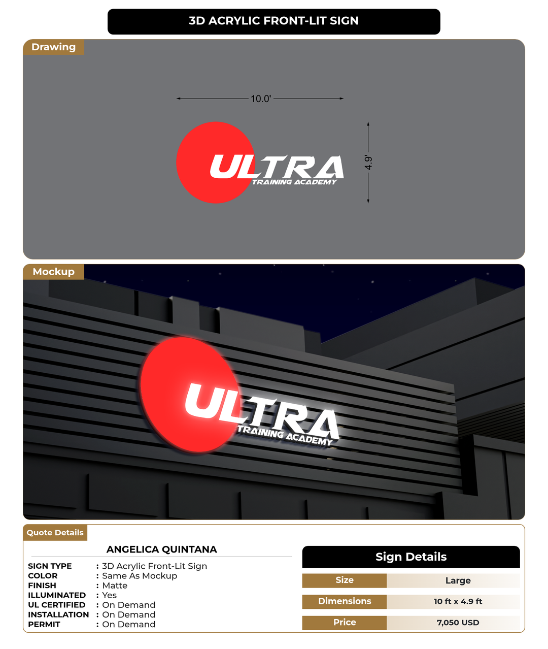 CUSTOM MOCKUP SIGN FOR Angelica Quintana