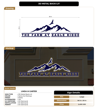 CUSTOM MOCKUP SIGN FOR Linda M Carter