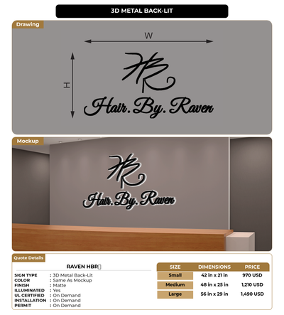 CUSTOM MOCKUP SIGN FOR Raven HBR💜