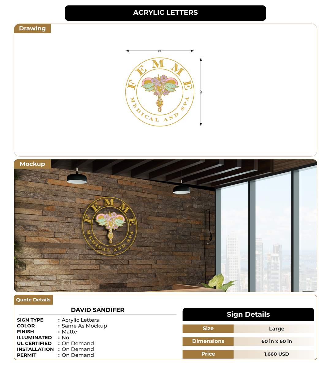 CUSTOM MOCKUP SIGN FOR David Sandifer