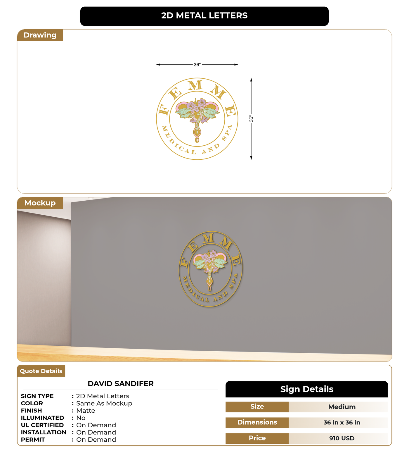 CUSTOM MOCKUP SIGN FOR David Sandifer