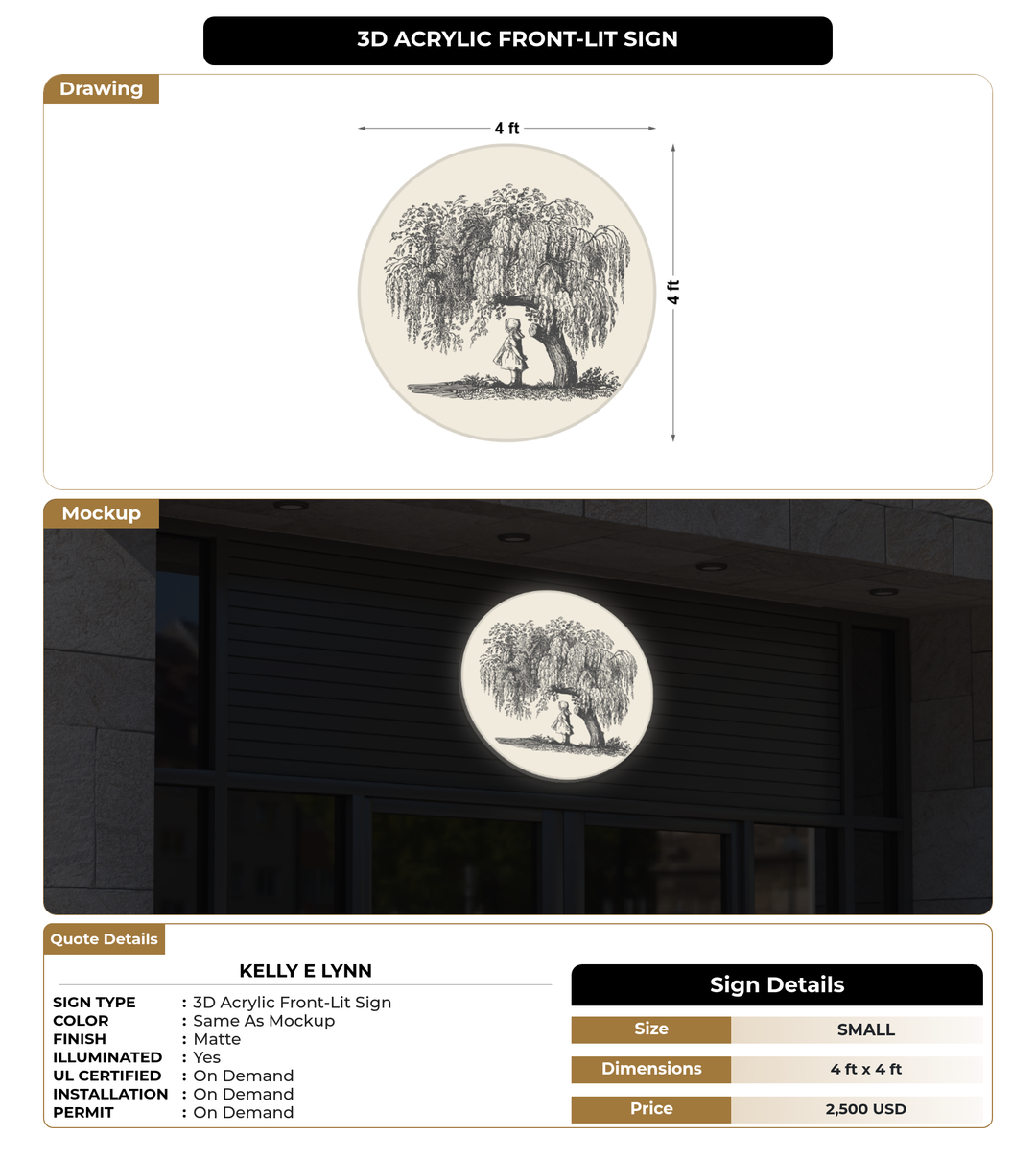 CUSTOM MOCKUP SIGN FOR Kelly E Lynn