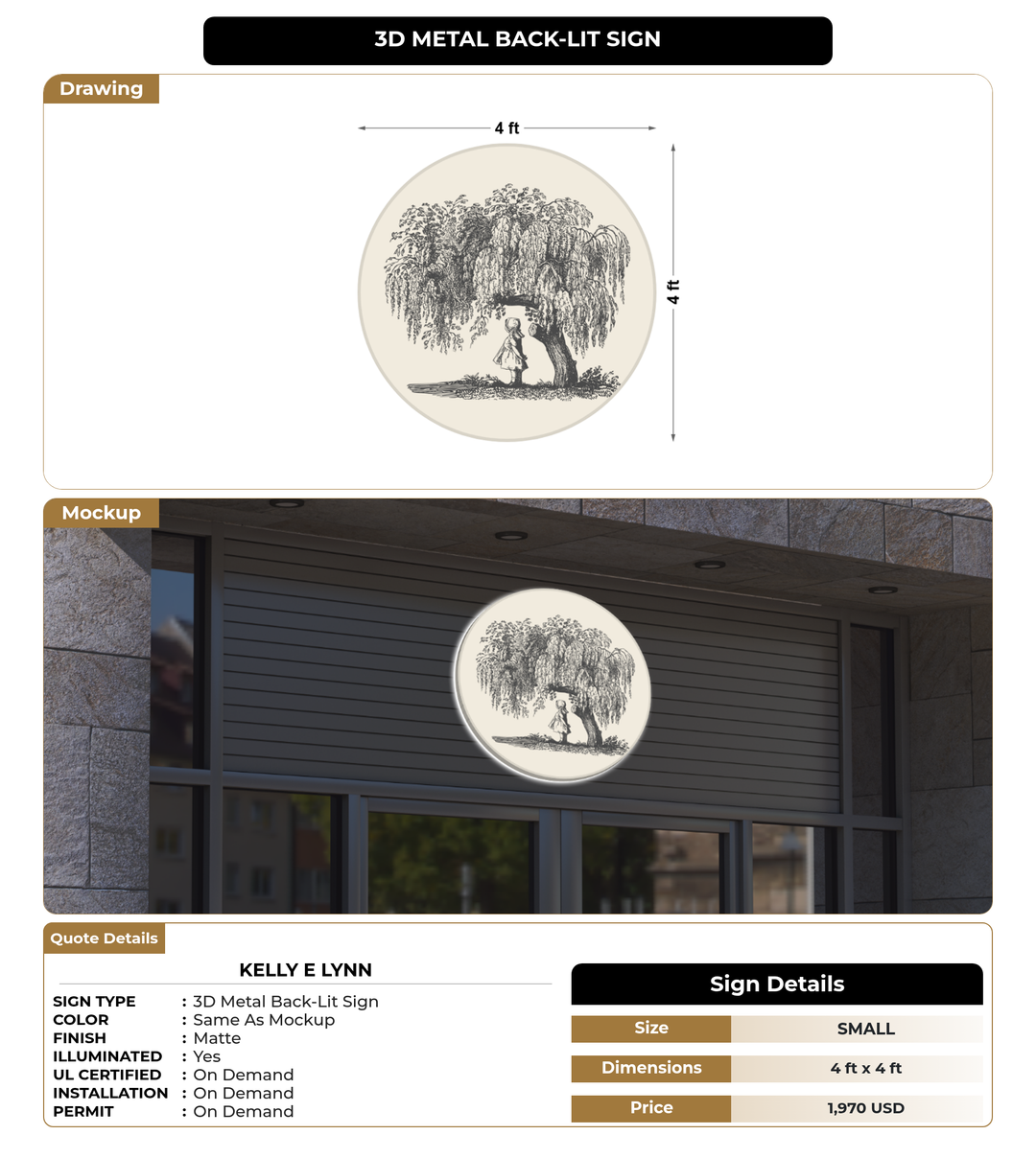 CUSTOM MOCKUP SIGN FOR Kelly E Lynn