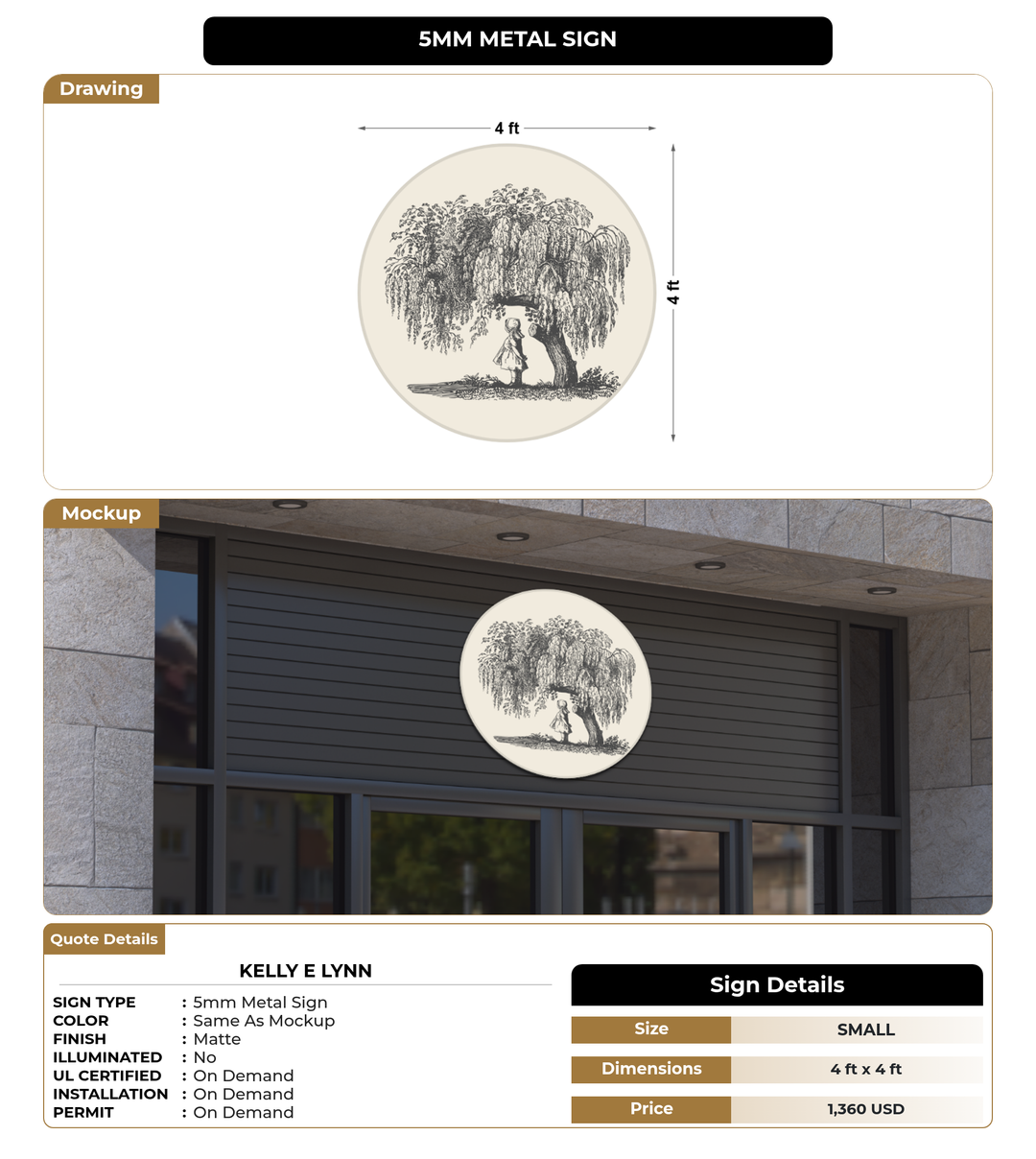 CUSTOM MOCKUP SIGN FOR Kelly E Lynn
