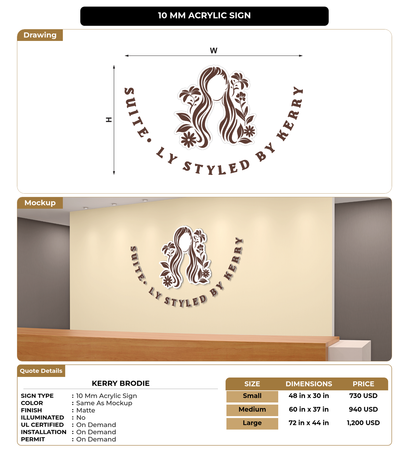 CUSTOM MOCKUP SIGN FOR Kerry Brodie