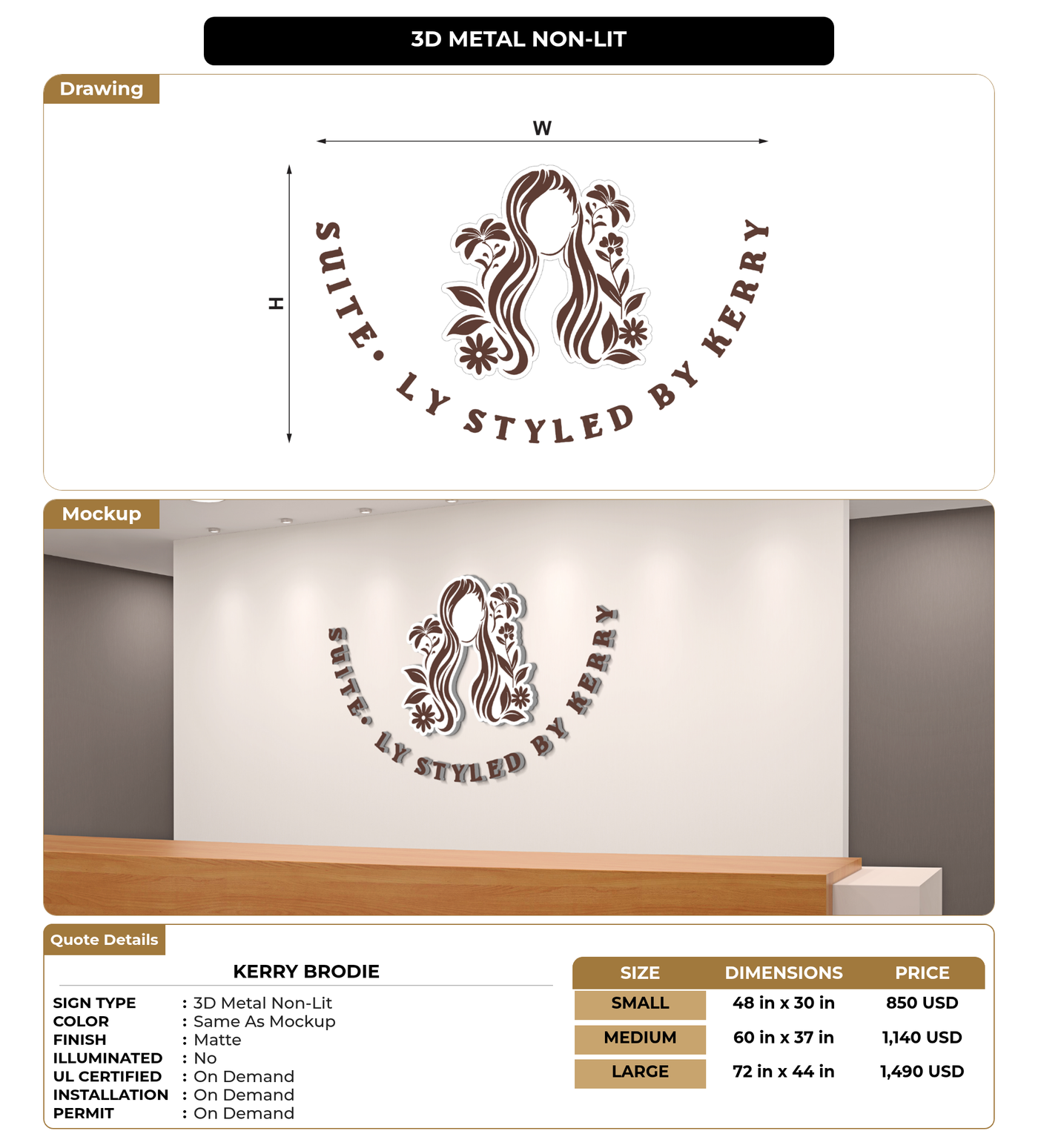 CUSTOM MOCKUP SIGN FOR Kerry Brodie