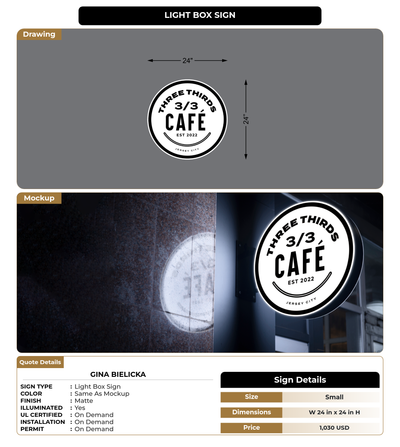 CUSTOM MOCKUP SIGN FOR Gina Bielicka