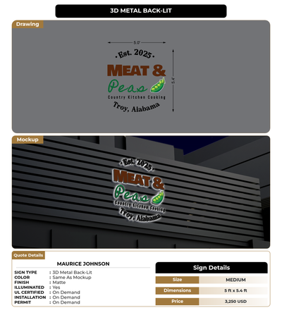 CUSTOM MOCKUP SIGN FOR Maurice Johnson
