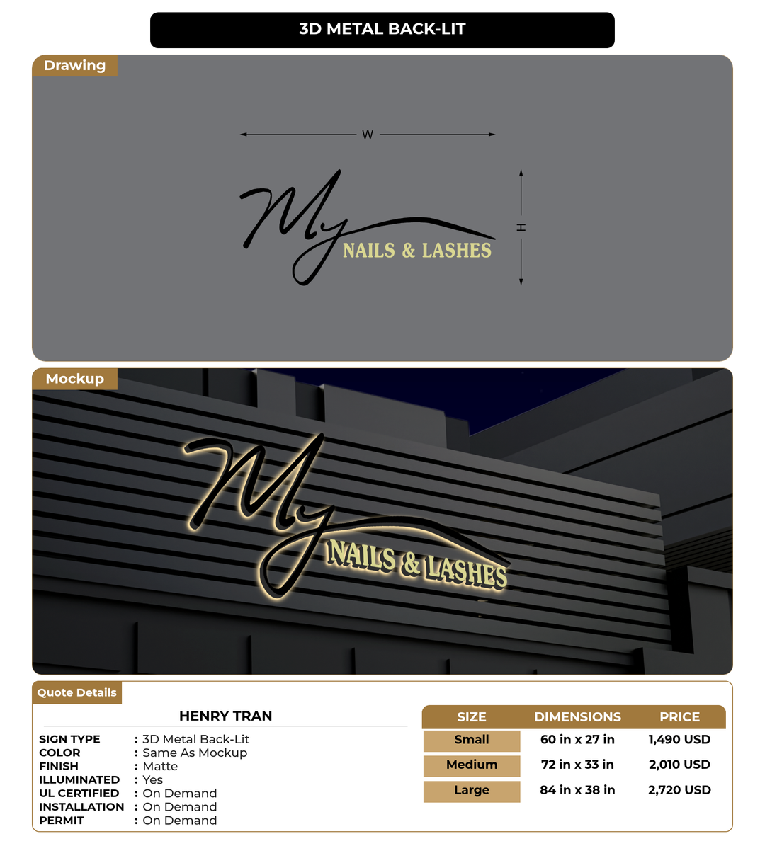 CUSTOM MOCKUP SIGN FOR Henry Tran