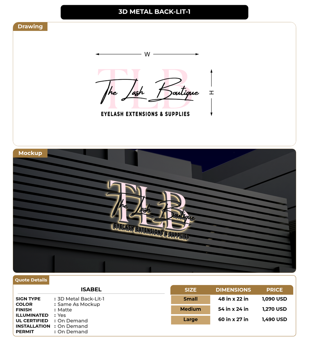 CUSTOM MOCKUP SIGN FOR Isabel