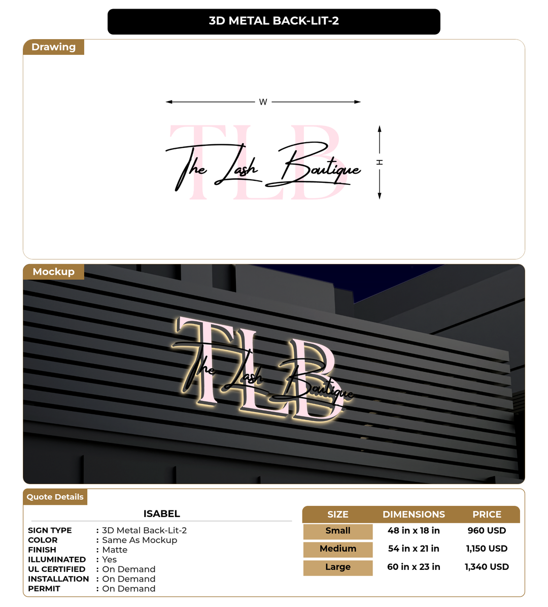 CUSTOM MOCKUP SIGN FOR Isabel