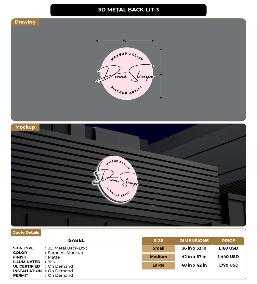 CUSTOM MOCKUP SIGN FOR Isabel