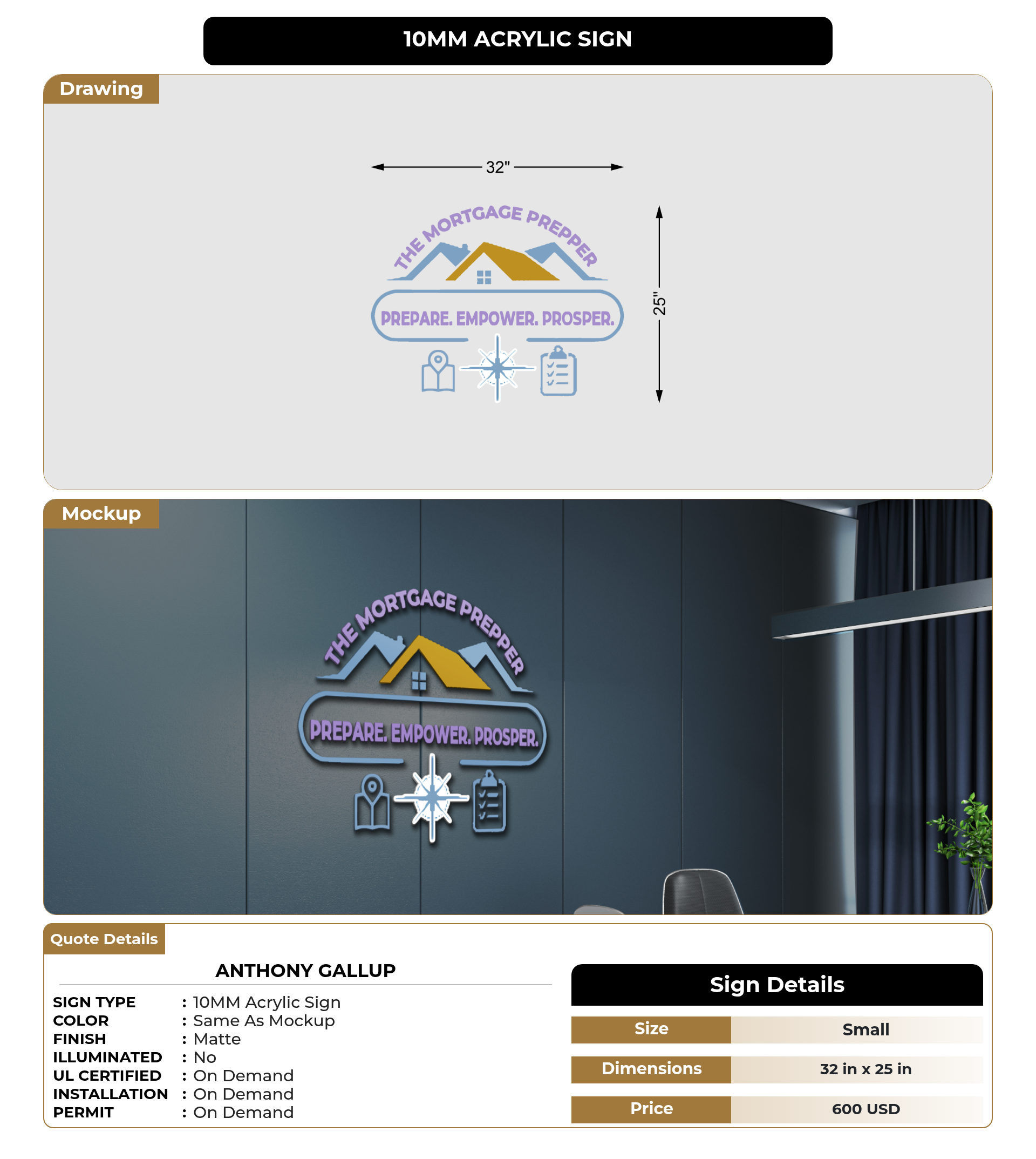 CUSTOM MOCKUP SIGN FOR Anthony Gallup – Signize