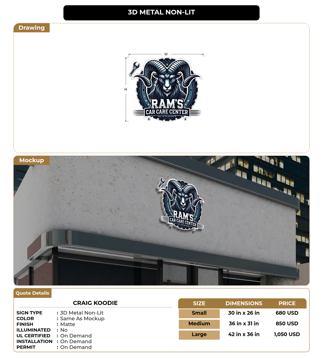 CUSTOM MOCKUP SIGN FOR Craig Koodie