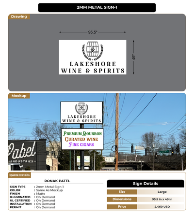CUSTOM MOCKUP SIGN FOR Ronak patel