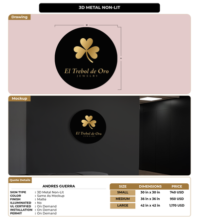 CUSTOM MOCKUP SIGN FOR Andres Guerra