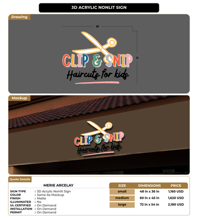 CUSTOM MOCKUP SIGN FOR Merie Arcelay