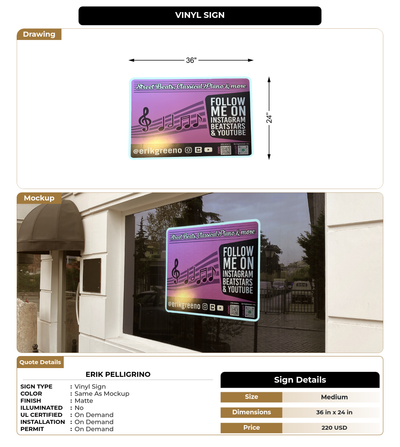 CUSTOM MOCKUP SIGN FOR Erik Pelligrino