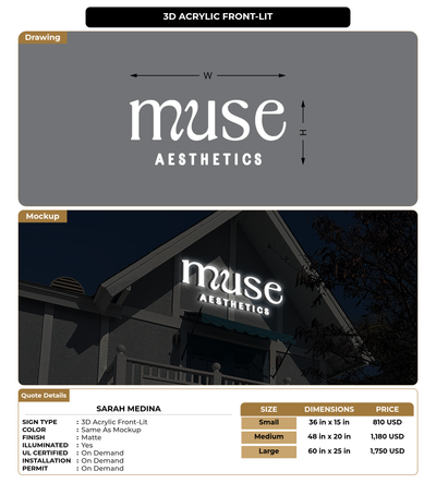 CUSTOM MOCKUP SIGN FOR Sarah Medina