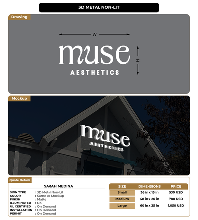 CUSTOM MOCKUP SIGN FOR Sarah Medina
