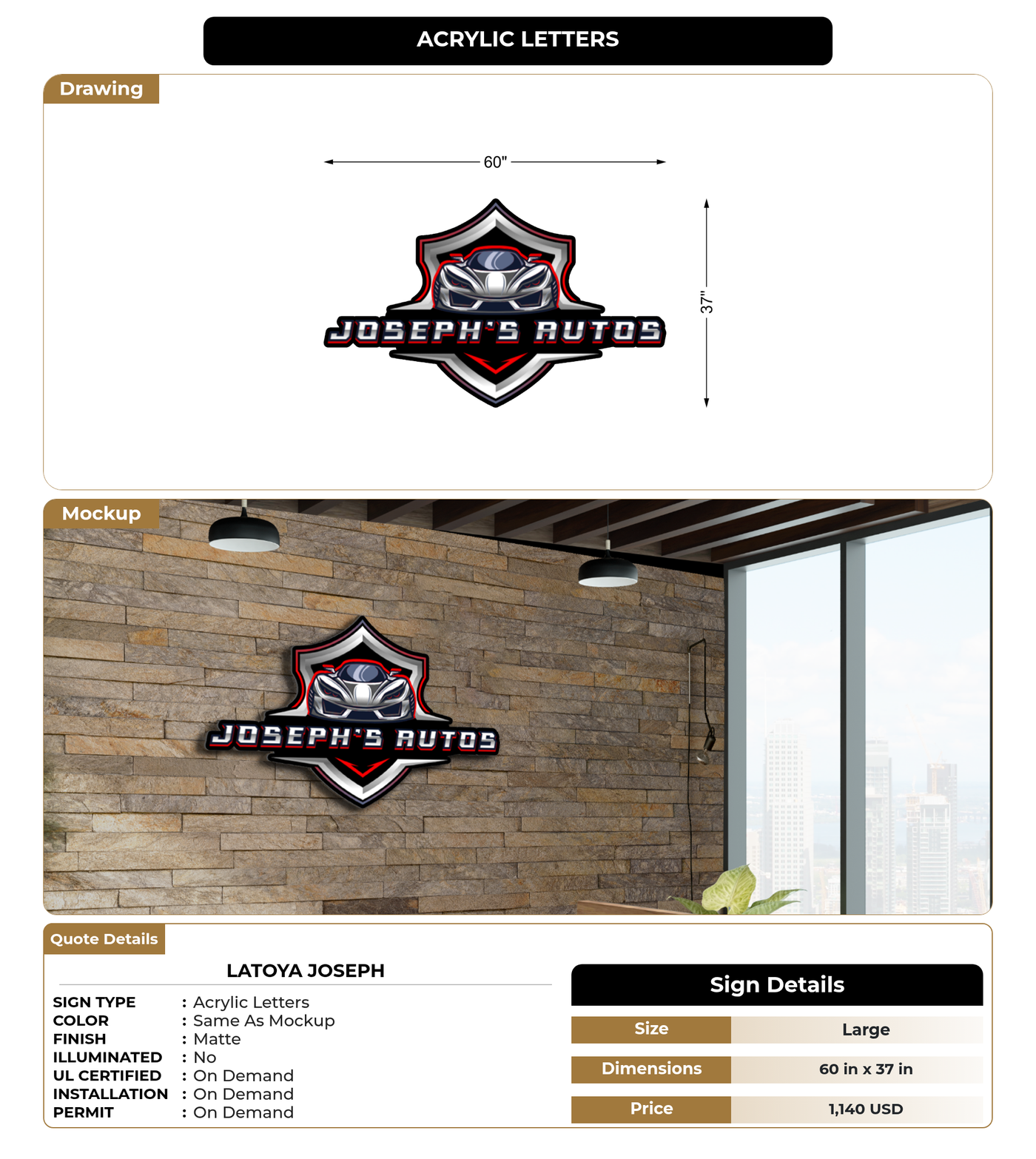 CUSTOM MOCKUP SIGN FOR LaToya Joseph